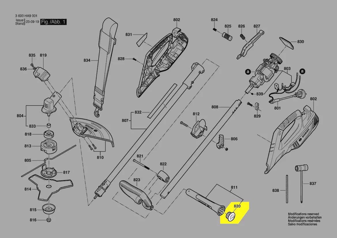 bouchon magasin fil de coupe réf. F 016 F04 842 Bosch